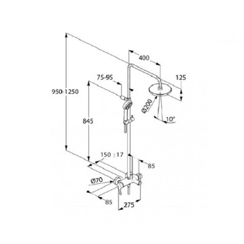 Душевая система Kludi Logo Dual Shower System, 6808305-00